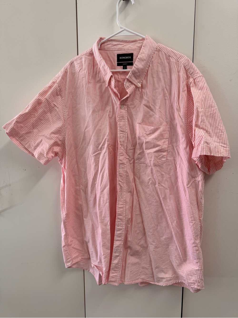 Bonobos Pink Striped Short-Sleeve Button-Down Shirt